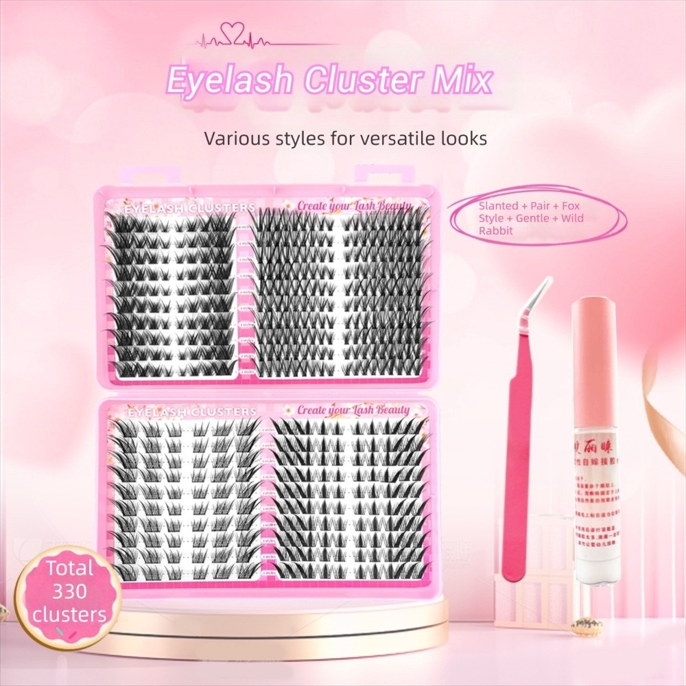Eyelash Extension Look - Cils artificiels effet naturel chaud, noirs,